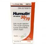 Humulina 30:70 vial es una insulina de mezcla tipo regular+NPH